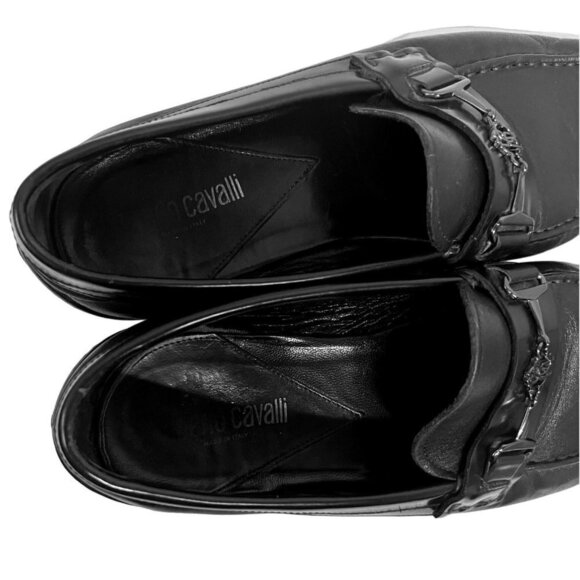 Roberto Cavalli Men Black Italian Leather Horse Bit Loafers Driving Shoes US 9.5 - Picture 9 of 11